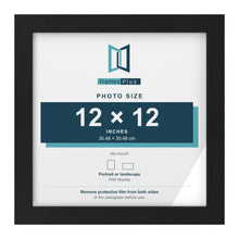 Black picture frame for a 12 x 12 inch photo