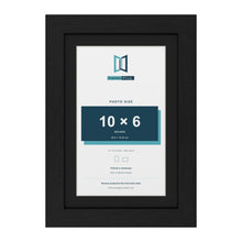 Black 12 x 8 inch picture frame with a black mount for a 10 x 6 inch photo