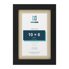 Black 12 x 8 inch picture frame with an ivory mount for a 10 x 6 inch photo