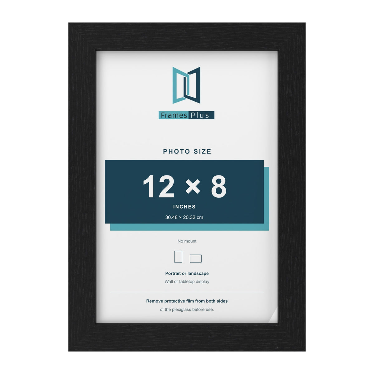 Black picture frame for a 12 x 8 inch photo