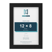 Black picture frame for a 12 x 8 inch photo
