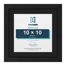 Black 13 x 13 inch picture frame with a black mount for a 10 x 10 inch photo
