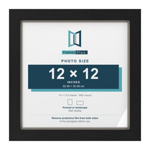 Black 13 x 13 inch picture frame with a Dawn Grey mount for a 12 x 12 inch photo