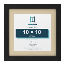 Black 13 x 13 inch picture frame with an ivory mount for a 10 x 10 inch photo