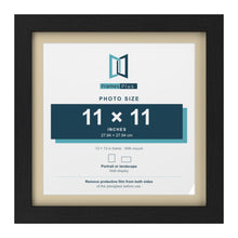 Black 13 x 13 inch picture frame with an ivory mount for an 11 x 11 inch photo