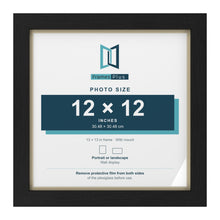 Black 13 x 13 inch picture frame with an ivory mount for a 12 x 12 inch photo