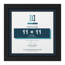 Black 13 x 13 inch picture frame with a Pacific Blue mount for an 11 x 11 inch photo