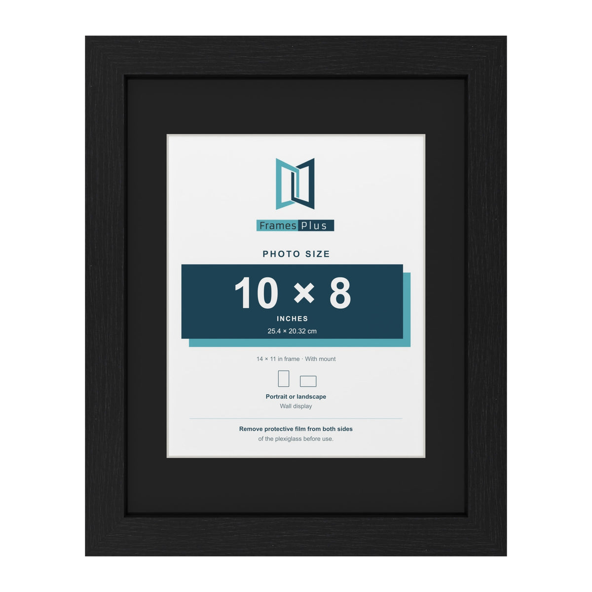 Black 14 x 11 inch picture frame with a black mount for a 10 x 8 inch photo