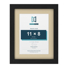 Black 14 x 11 inch picture frame with an ivory mount for an 11 x 8 inch photo