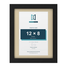 Black 14 x 11 inch picture frame with an ivory mount for a 12 x 8 inch photo