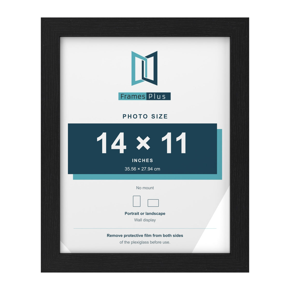 Black picture frame for a 14 x 11 inch photo