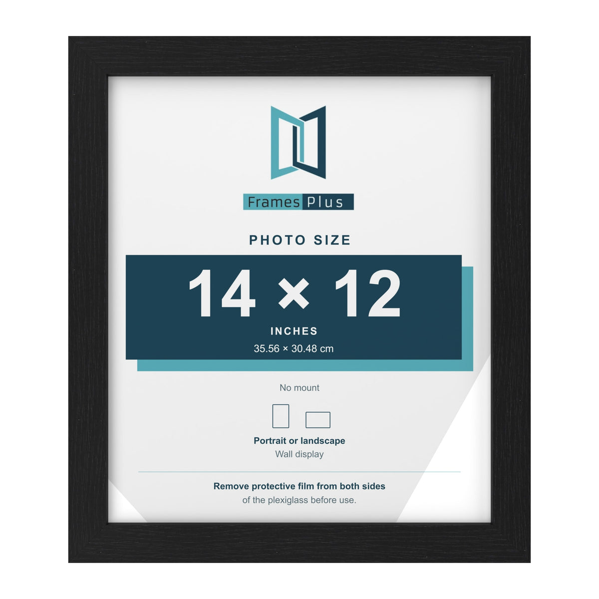 Black picture frame for a 14 x 12 inch photo