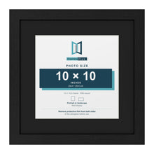Black 14 x 14 inch picture frame with a black mount for a 10 x 10 inch photo