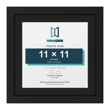 Black 14 x 14 inch picture frame with a black mount for an 11 x 11 inch photo