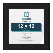 Black 14 x 14 inch picture frame with a black mount for a 12 x 12 inch photo