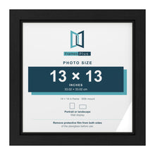 Black 14 x 14 inch picture frame with a black mount for a 13 x 13 inch photo