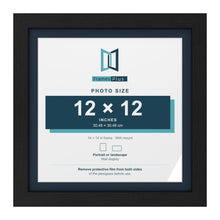 Black 14 x 14 inch picture frame with a Pacific Blue mount for a 12 x 12 inch photo