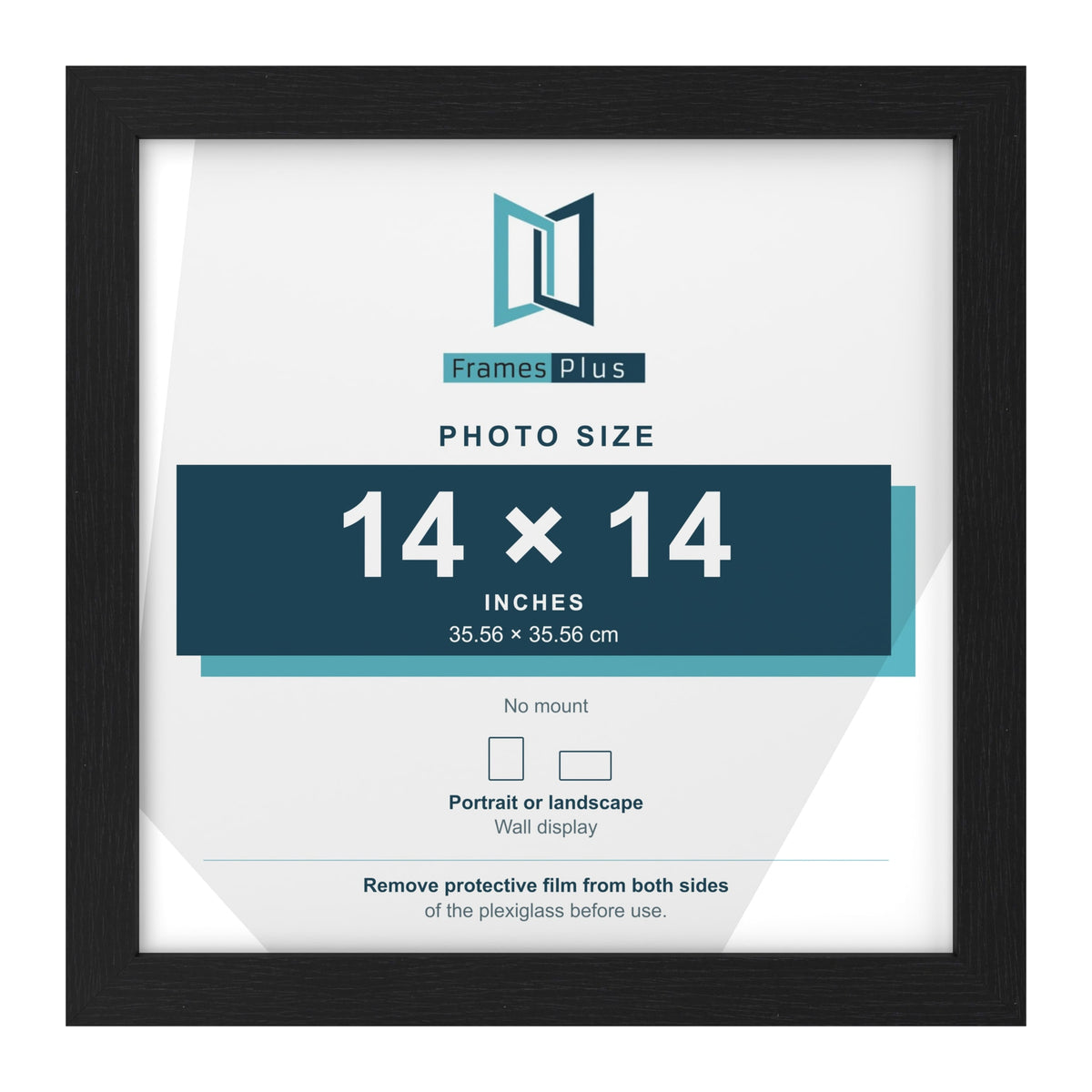 Black picture frame for a 14 x 14 inch photo