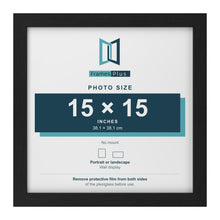 Black picture frame for a 15 x 15 inch photo