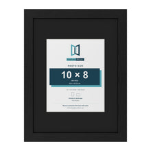 Black 16 x 12 inch picture frame with a black mount for a 10 x 8 inch photo