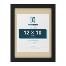 Black 16 x 12 inch picture frame with an ivory mount for a 12 x 10 inch photo