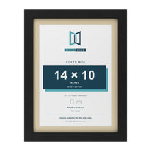 Black 16 x 12 inch picture frame with an ivory mount for a 14 x 10 inch photo