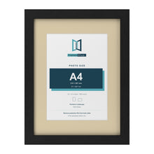Black 16 x 12 inch picture frame with an ivory mount for an A4 photo