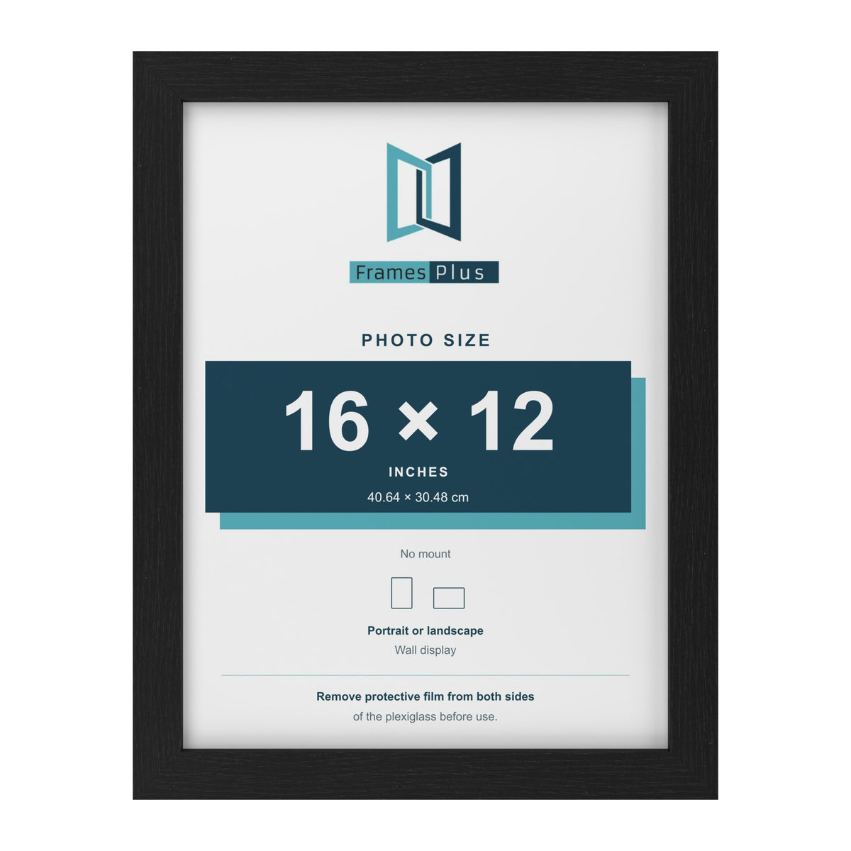 Black picture frame for a 16 x 12 inch photo