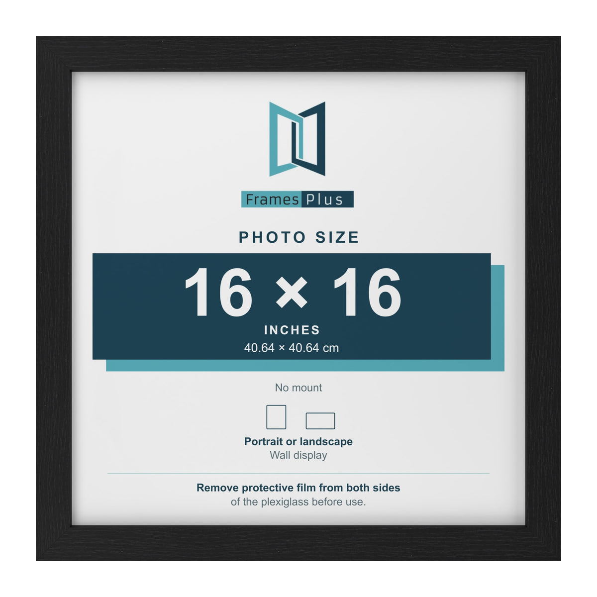 Black picture frame for a 16 x 16 inch photo