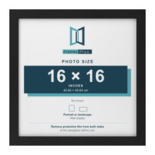 Black picture frame for a 16 x 16 inch photo