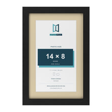 Black 17 x 11 inch picture frame with an ivory mount for a 14 x 8 inch photo