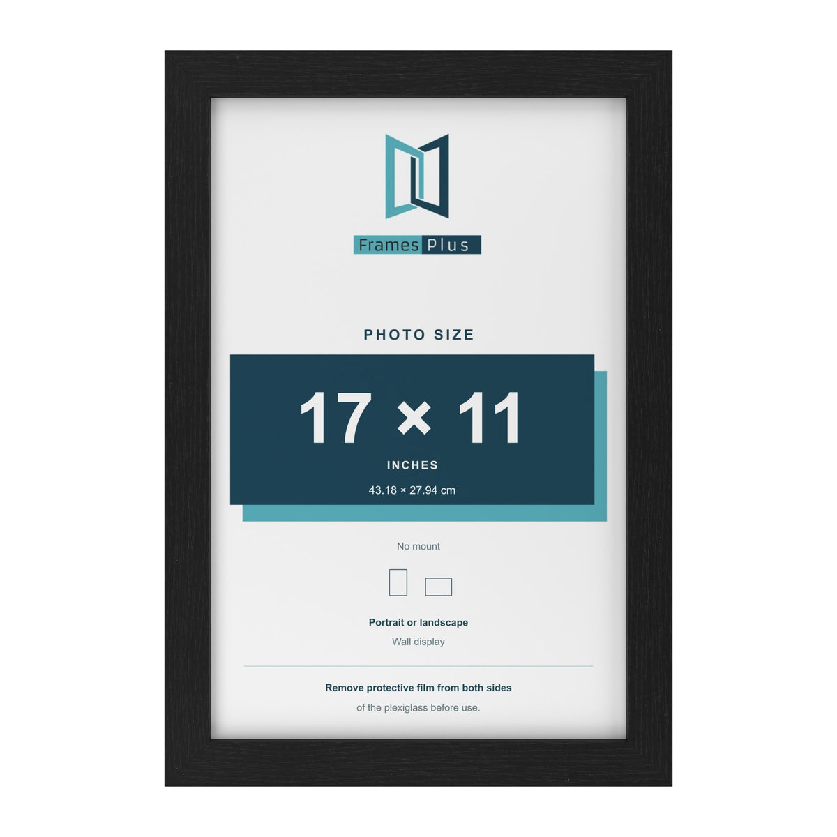 Black picture frame for a 17 x 11 inch photo