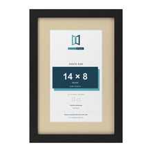 Black 18 x 12 inch picture frame with an ivory mount for a 14 x 8 inch photo