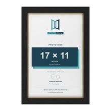 Black 18 x 12 inch picture frame with an ivory mount for a 17 x 11 inch photo