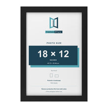 Black picture frame for a 18 x 12 inch photo