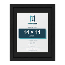 Black 18 x 14 inch picture frame with a black mount for a 14 x 11 inch photo