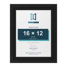 Black 18 x 14 inch picture frame with a black mount for a 16 x 12 inch photo