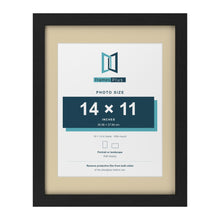 Black 18 x 14 inch picture frame with an ivory mount for a 14 x 11 inch photo