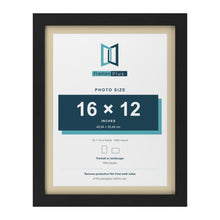 Black 18 x 14 inch picture frame with an ivory mount for a 16 x 12 inch photo