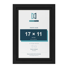 Black 19 x 13 inch picture frame with a black mount for a 17 x 11 inch photo