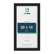 Black picture frame for a 20 x 10 inch photo