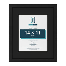 Black 20 x 16 inch picture frame with a black mount for a 14 x 11 inch photo