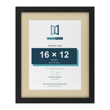 Black 20 x 16 inch picture frame with an ivory mount for a 16 x 12 inch photo