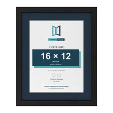 Black 20 x 16 inch picture frame with a Pacific Blue mount for a 16 x 12 inch photo