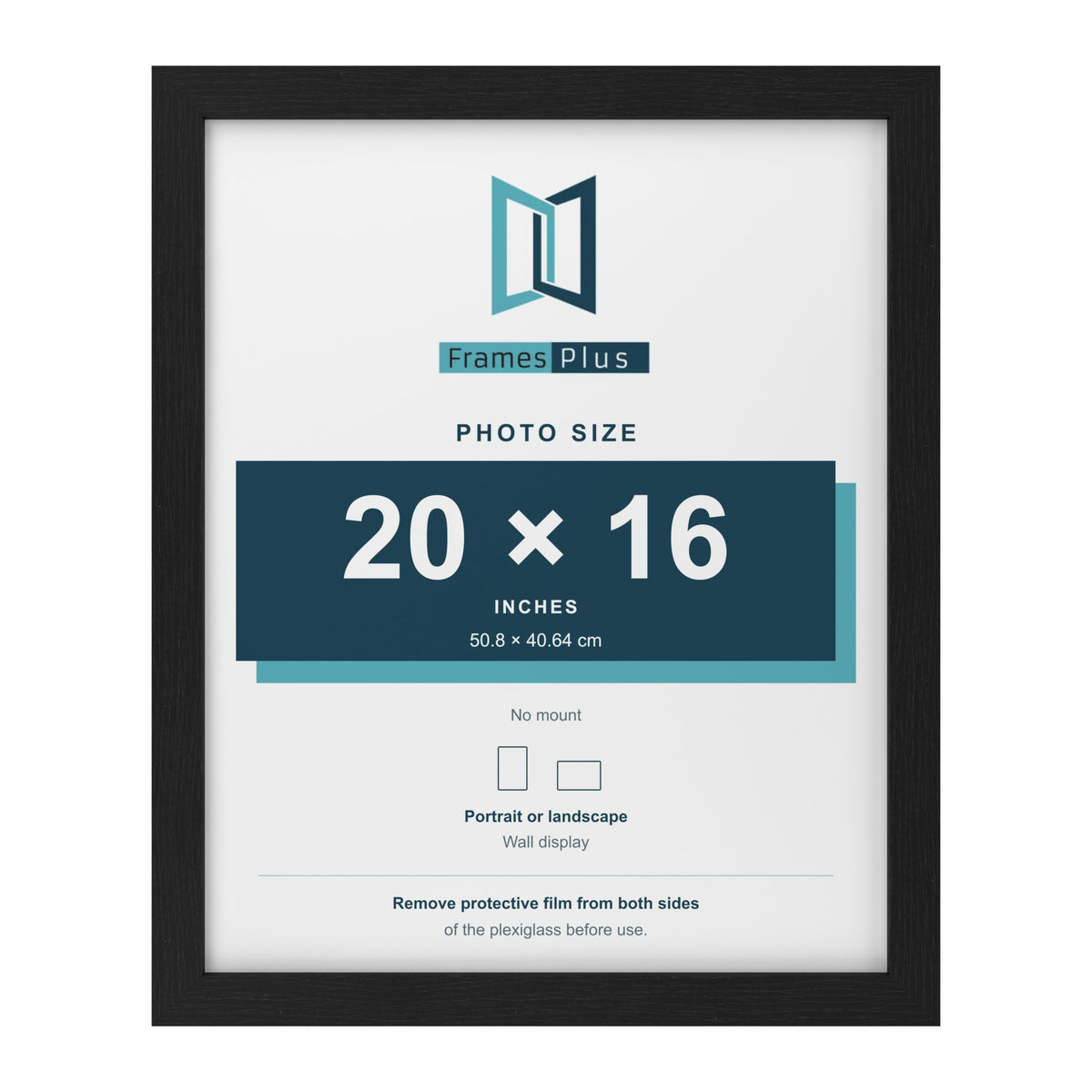 Black picture frame for a 20 x 16 inch photo