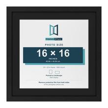Black 20 x 20 inch picture frame with a black mount for a 16 x 16 inch photo