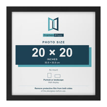 Black picture frame for a 20 x 20 inch photo