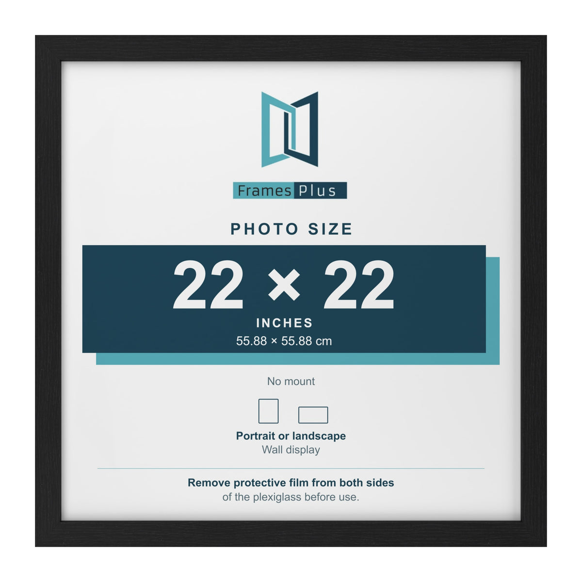 Black picture frame for a 22 x 22 inch photo