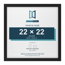 Black picture frame for a 22 x 22 inch photo
