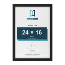 Black picture frame for a 24 x 16 inch photo